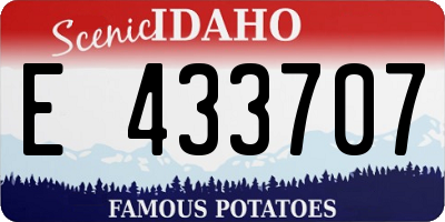 ID license plate E433707