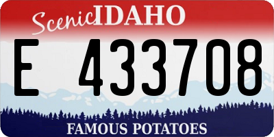 ID license plate E433708