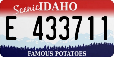 ID license plate E433711