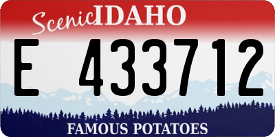ID license plate E433712