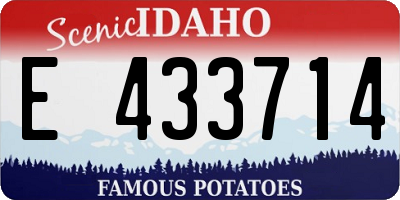 ID license plate E433714