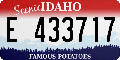 ID license plate E433717