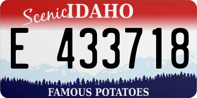 ID license plate E433718