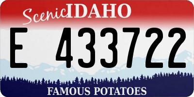 ID license plate E433722