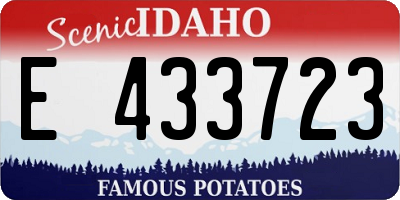 ID license plate E433723
