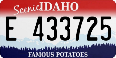 ID license plate E433725