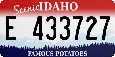ID license plate E433727