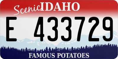 ID license plate E433729