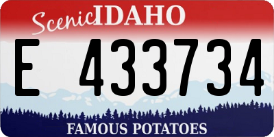 ID license plate E433734