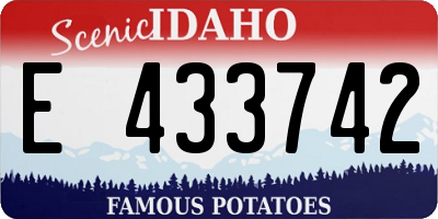 ID license plate E433742