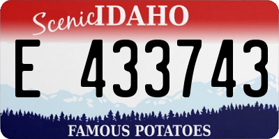 ID license plate E433743