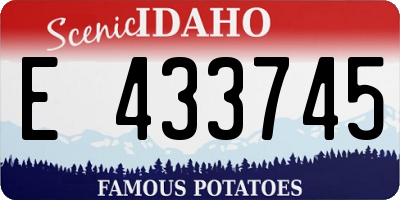 ID license plate E433745