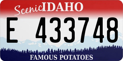 ID license plate E433748