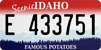 ID license plate E433751