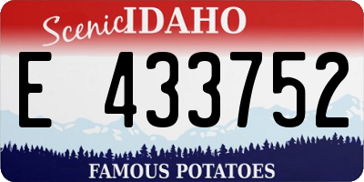 ID license plate E433752