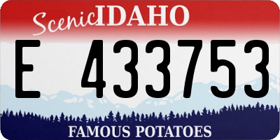 ID license plate E433753