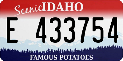 ID license plate E433754
