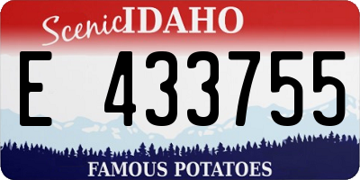 ID license plate E433755