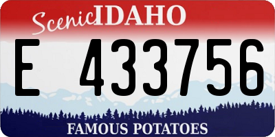 ID license plate E433756