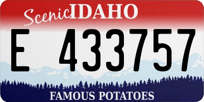 ID license plate E433757