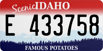 ID license plate E433758
