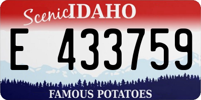 ID license plate E433759