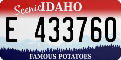 ID license plate E433760