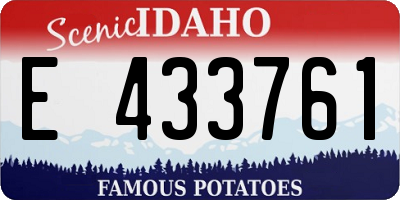 ID license plate E433761
