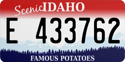 ID license plate E433762
