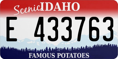 ID license plate E433763