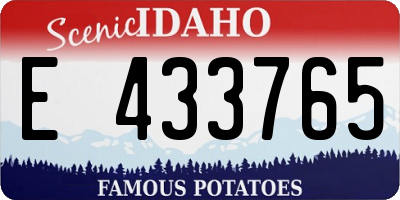 ID license plate E433765