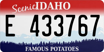 ID license plate E433767