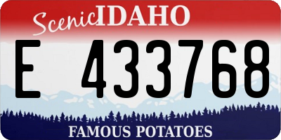 ID license plate E433768