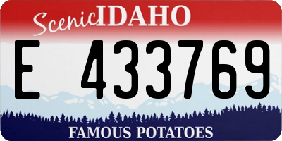 ID license plate E433769