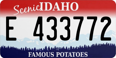 ID license plate E433772