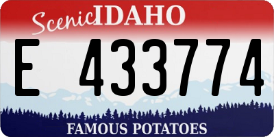 ID license plate E433774