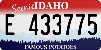 ID license plate E433775