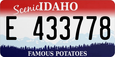 ID license plate E433778
