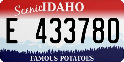 ID license plate E433780