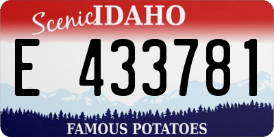 ID license plate E433781
