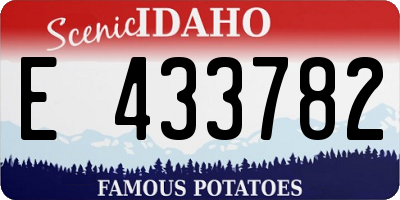 ID license plate E433782