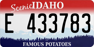 ID license plate E433783
