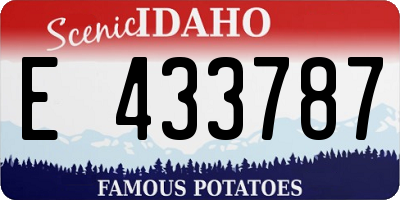 ID license plate E433787