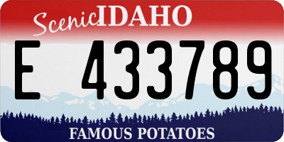 ID license plate E433789