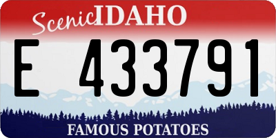 ID license plate E433791