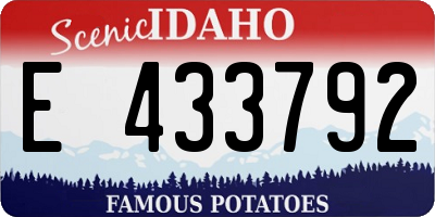 ID license plate E433792