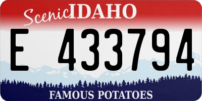 ID license plate E433794