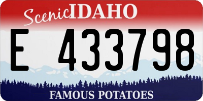ID license plate E433798
