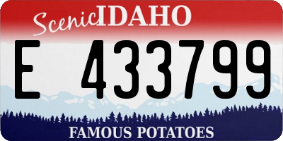 ID license plate E433799