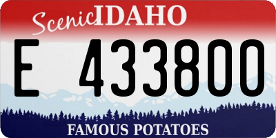 ID license plate E433800